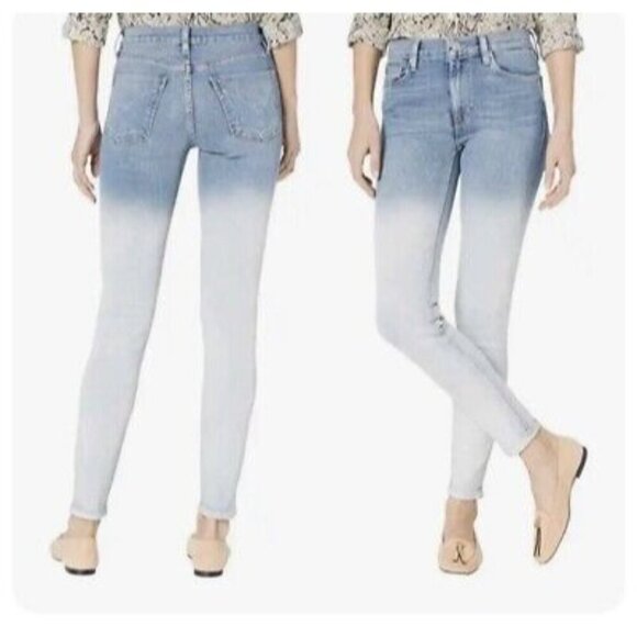 Hudson Barbara Super Skinny Jeans Ombre Light Wash Stretch Denim Women's 30 - Picture 1 of 9